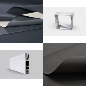 Fabric and aluminium blind samples